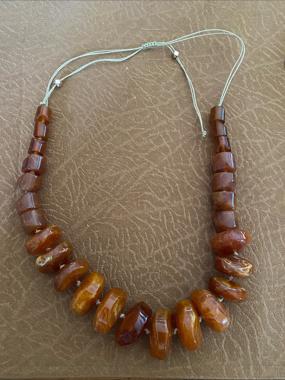 Lane Bryant Amber-Tone Beaded Necklace NWOT